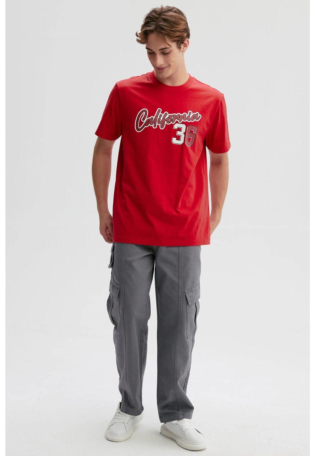 Polera Hombre Print Rojo-3