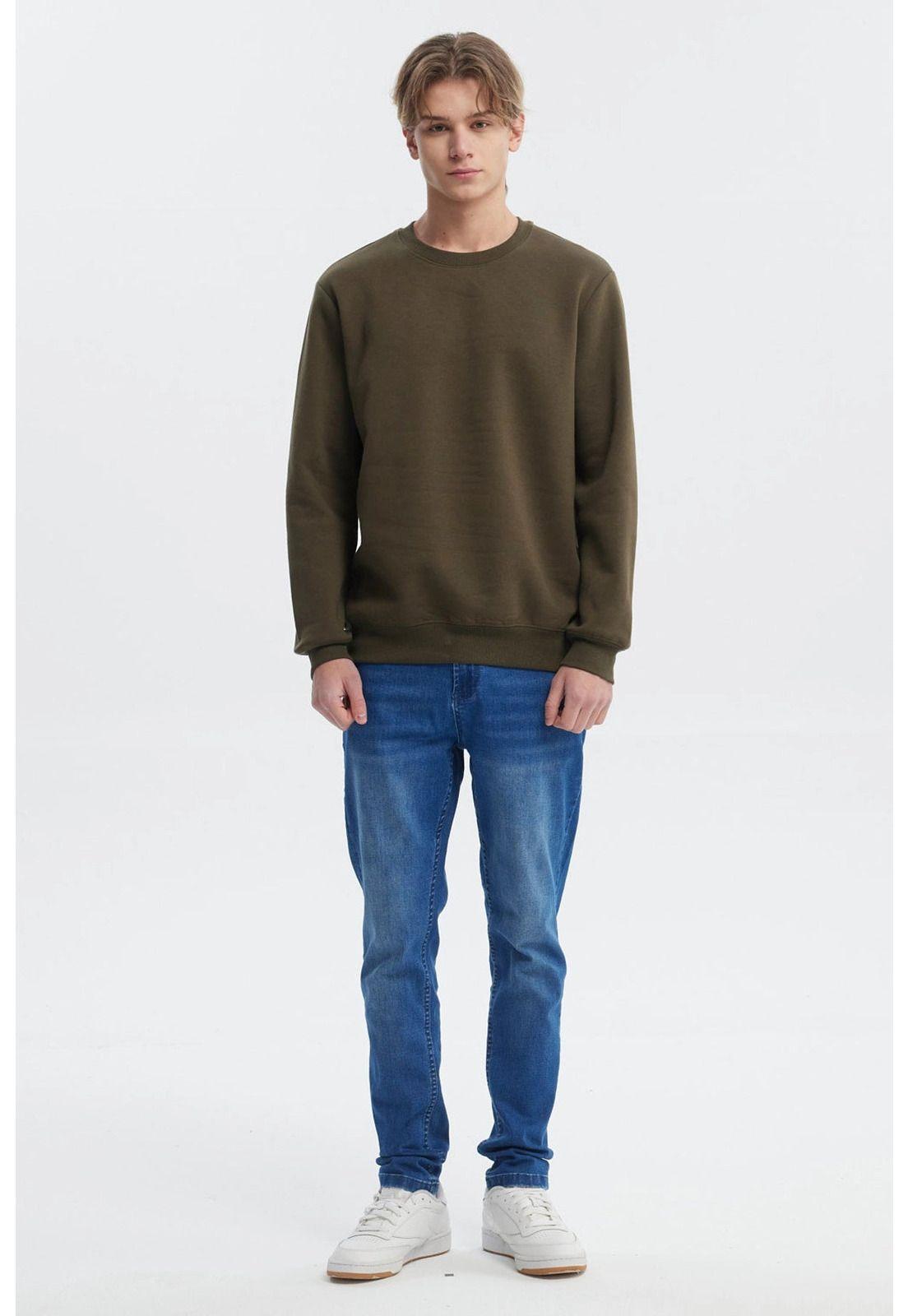 Polerón Hombre Básico Verde Olivo-3