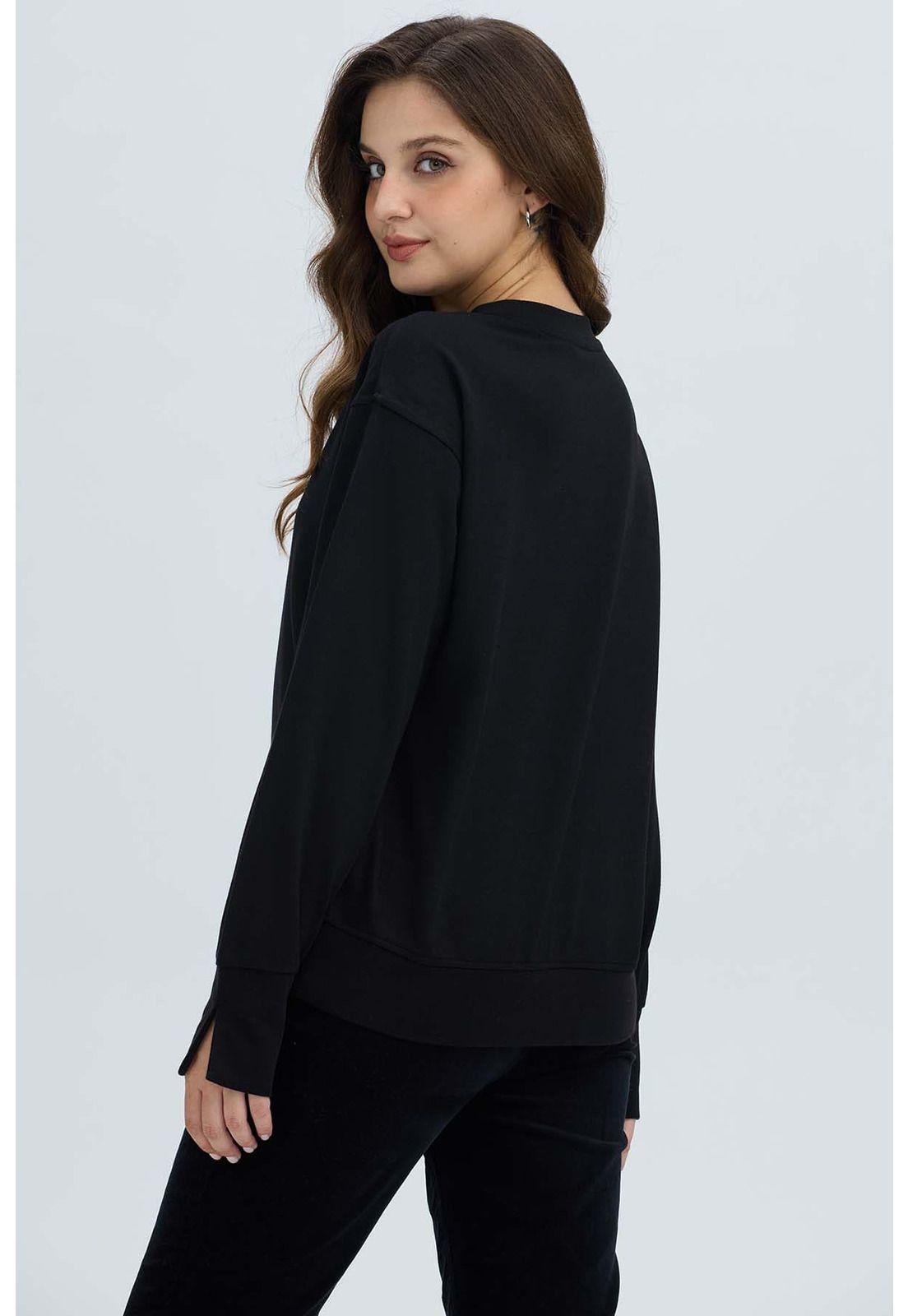 Polerón Mujer Print Posicional Negro - ll-2