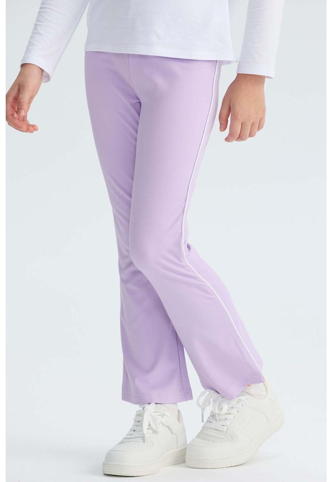 Calza Niña Con Pipping Lila-0