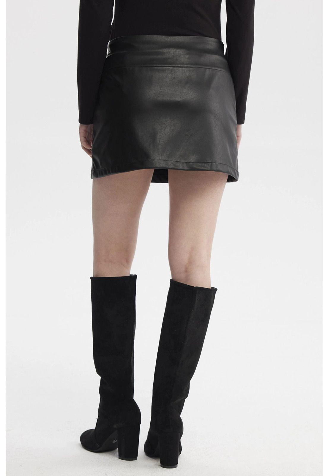 Falda Mujer Aplicación Tachas Negro - ll-2