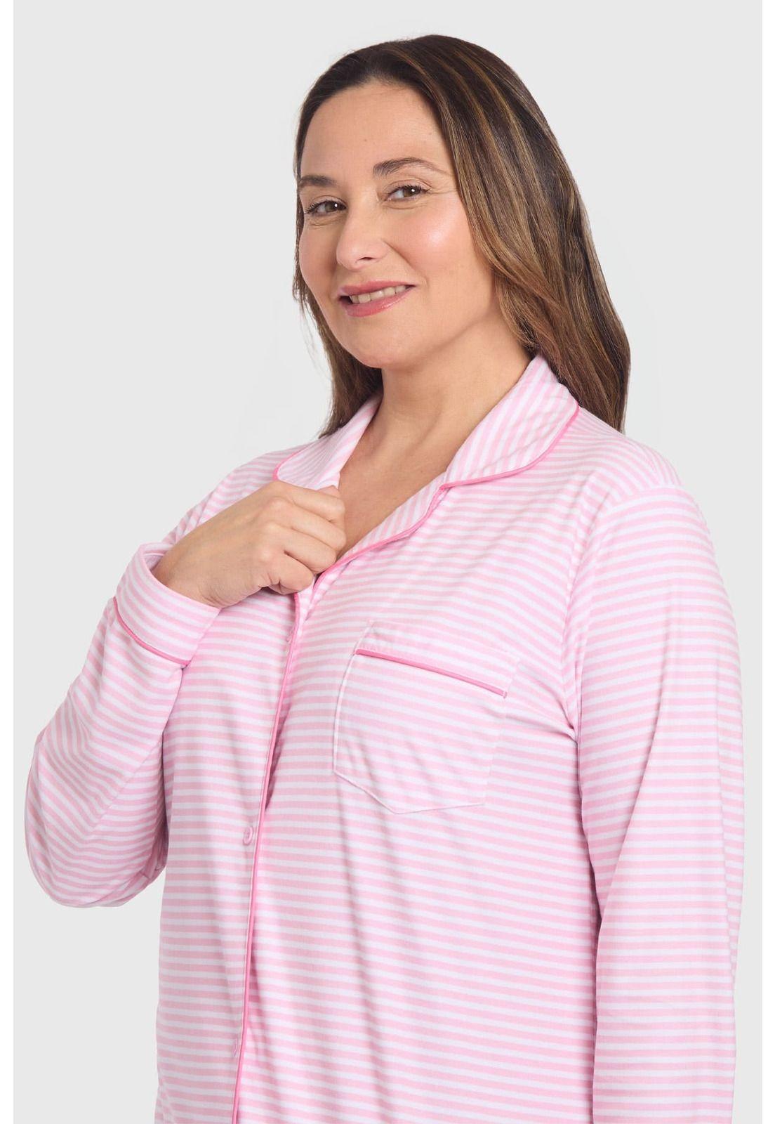 Pijama Mujer Camisa De Dormir Rosado-2