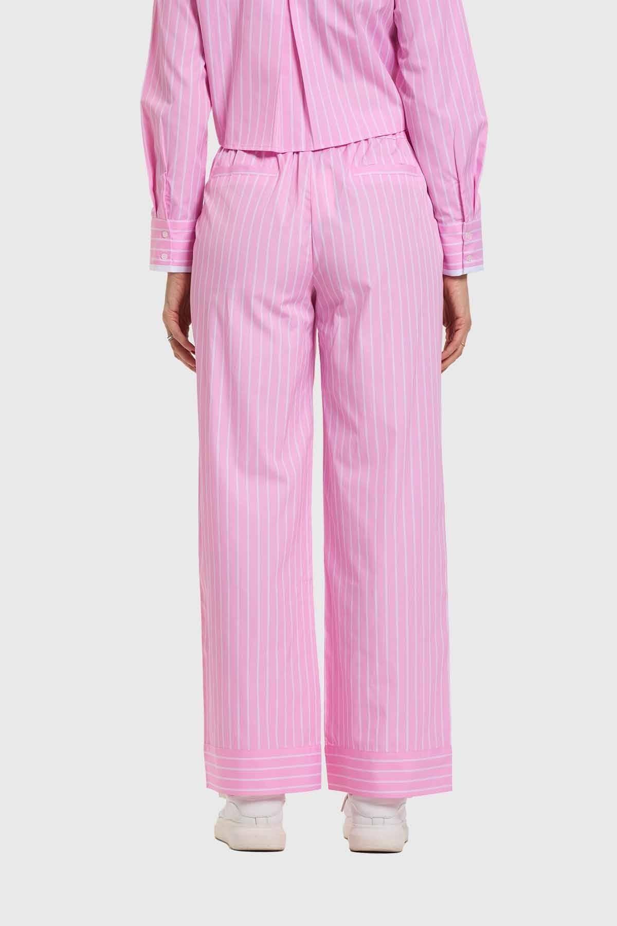 Pantalón Mujer Sastre Strass Pinza Rosado-1