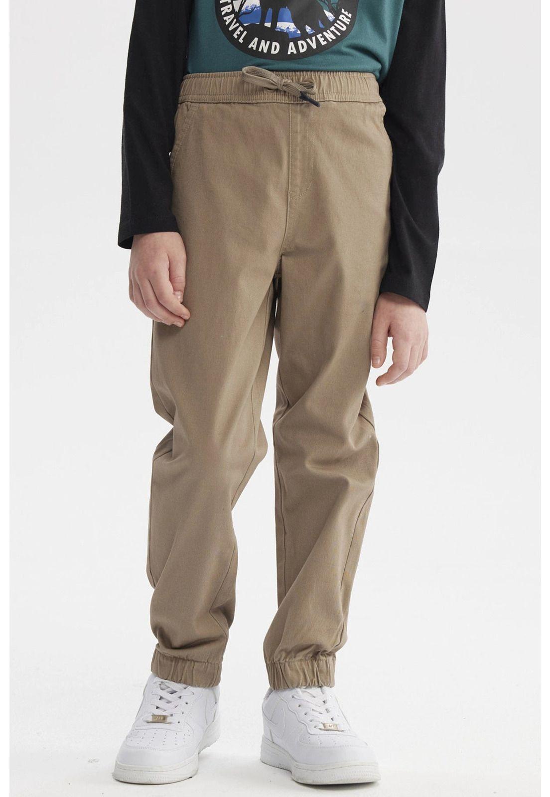Pantalón Niño Básico Beige Oscuro-0