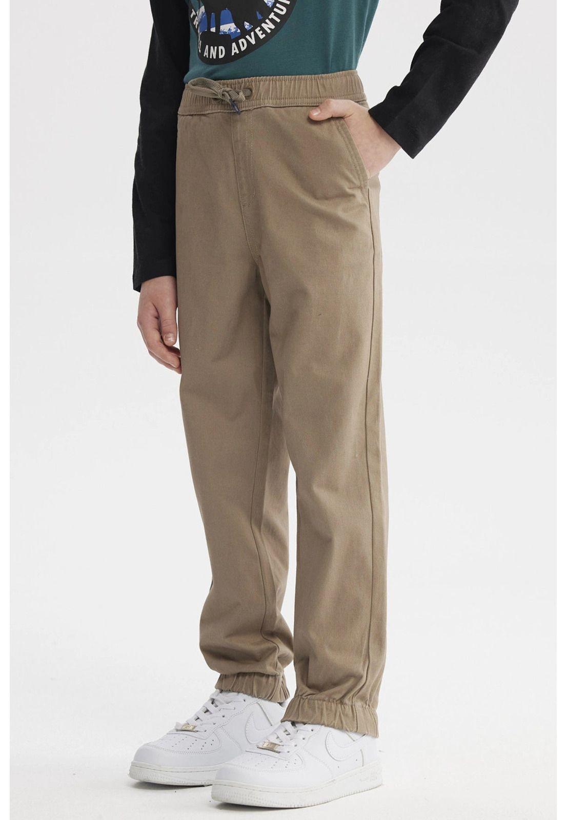 Pantalón Niño Básico Beige Oscuro-1