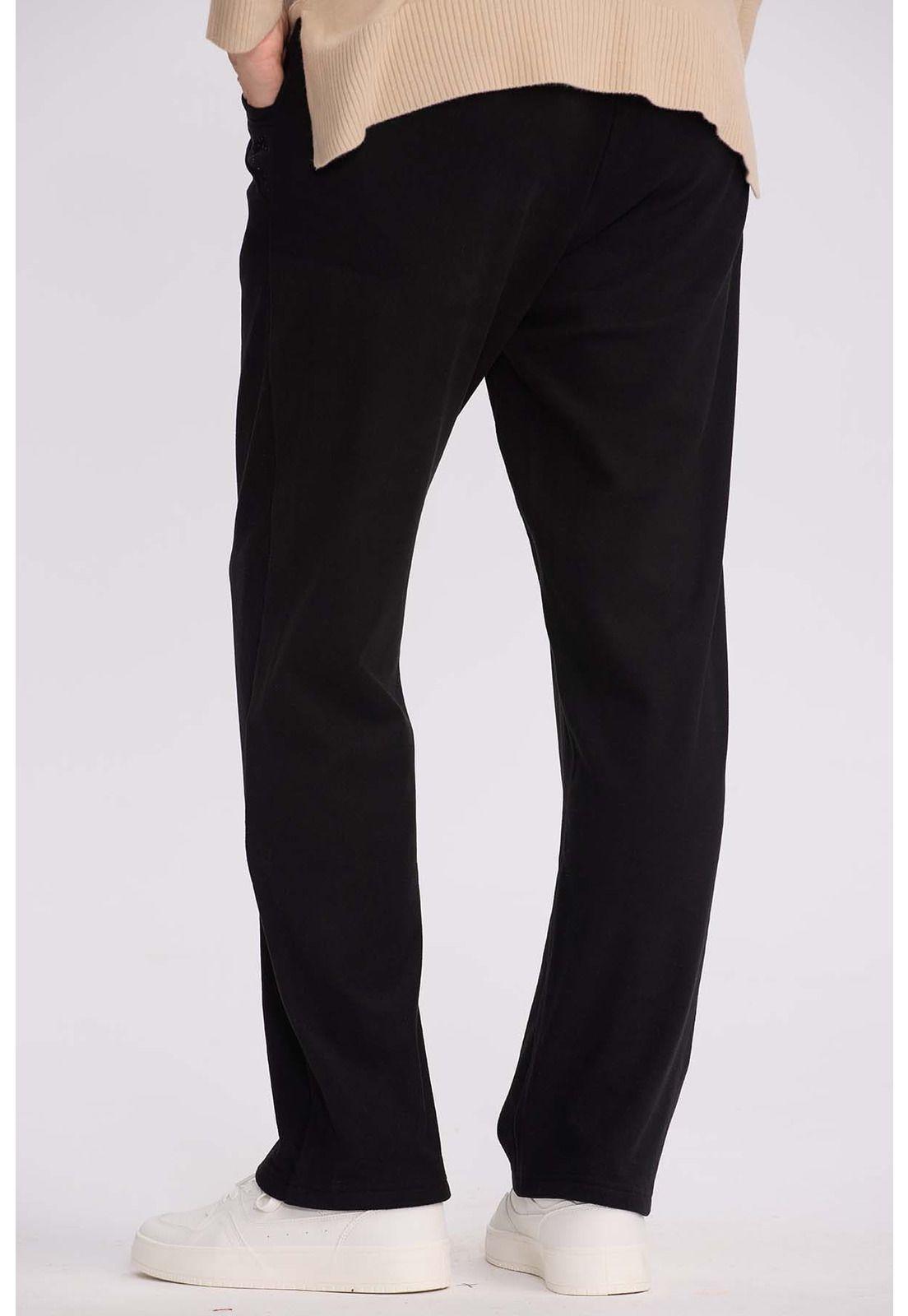 Pantalón Buzo Mujer Detalle Strass Negro-2