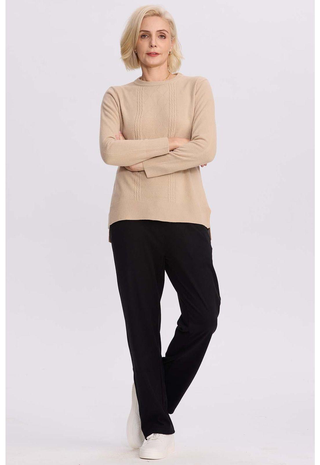 Pantalón Buzo Mujer Detalle Strass Negro-3