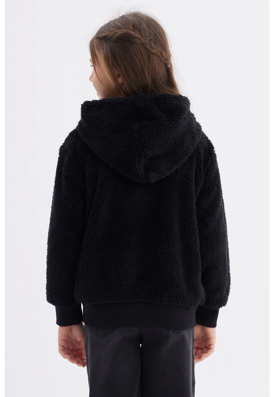 Polar Niña Peludo Básico Negro-2