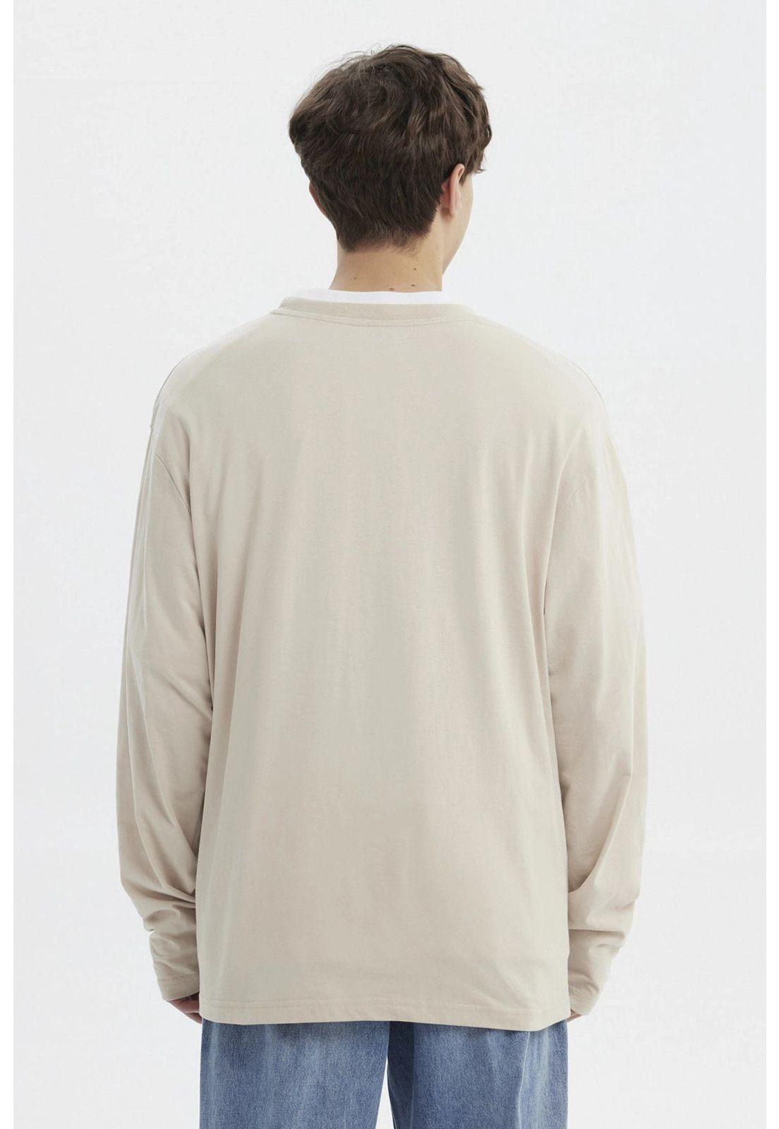 Polera Hombre Slim Beige - V-2