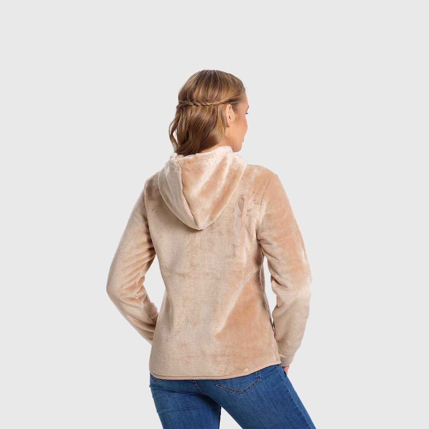 Polar Mujer Básico Full Zipper Beige Oscuro-2
