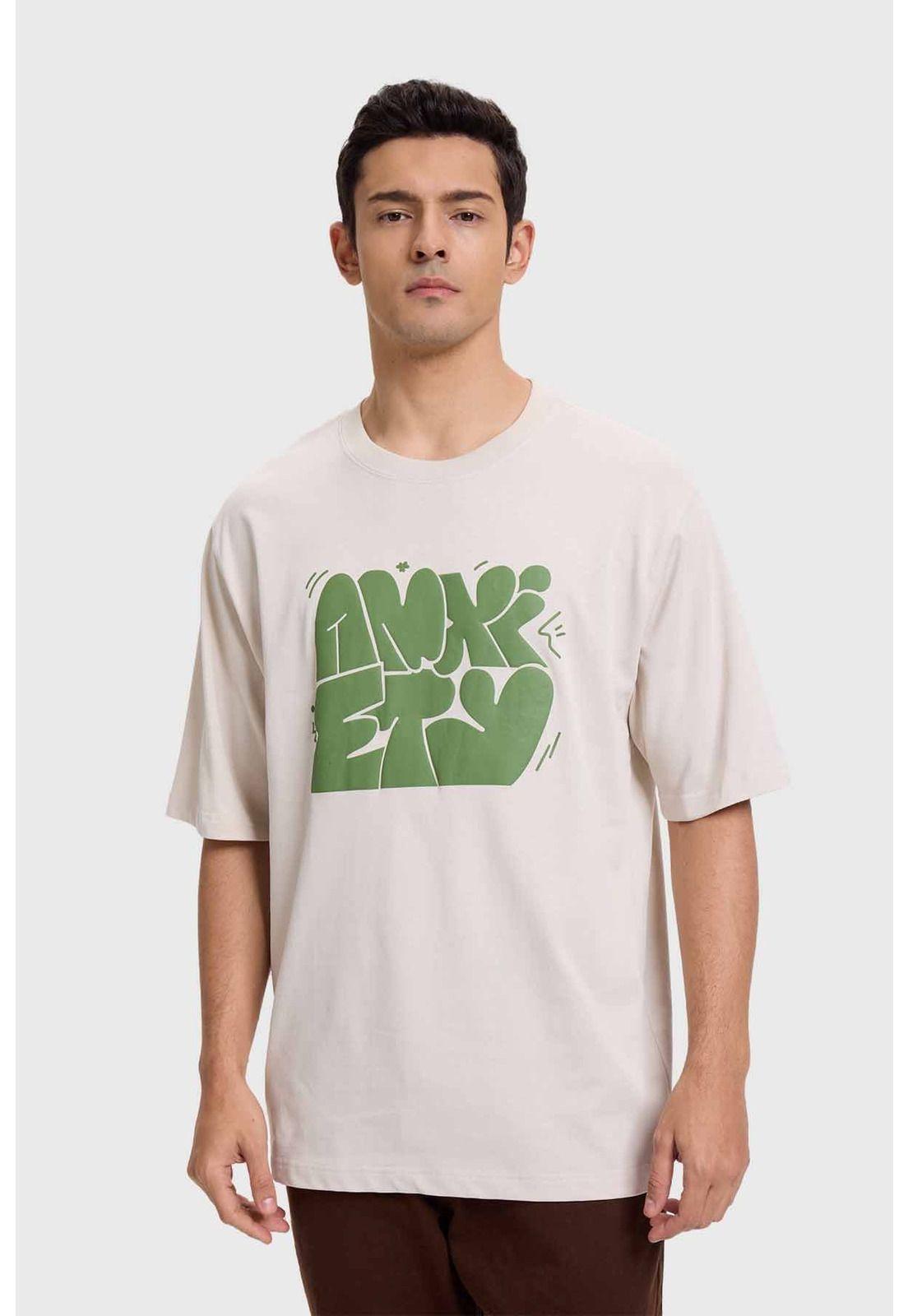 Polera Hombre Print Puff Beige-0