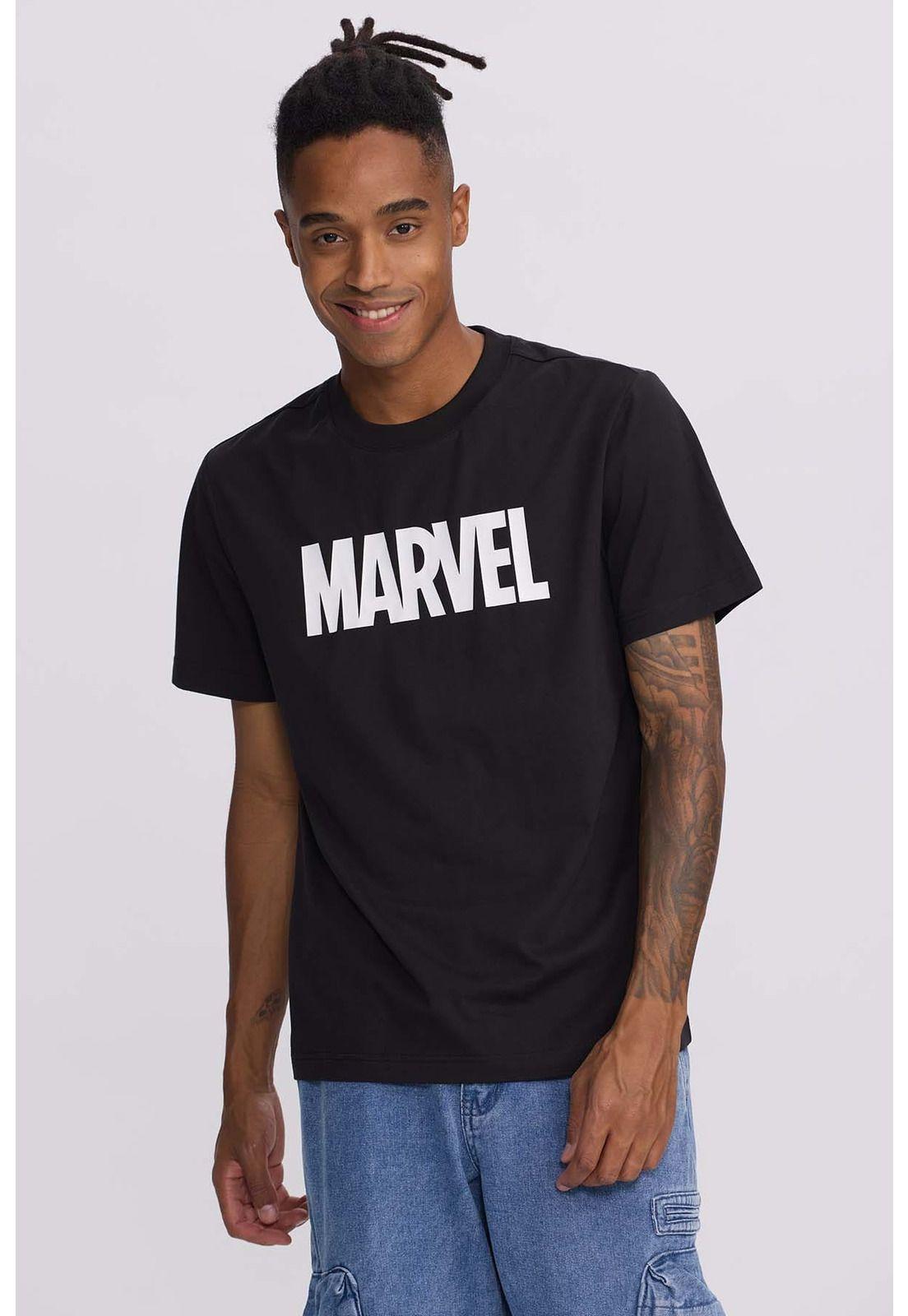 Polera Hombre Marvel Negro-0