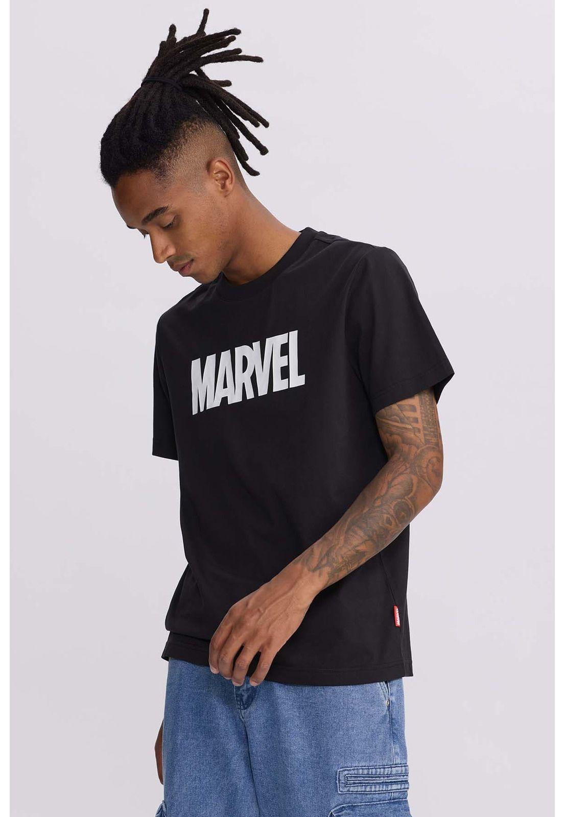 Polera Hombre Marvel Negro-1
