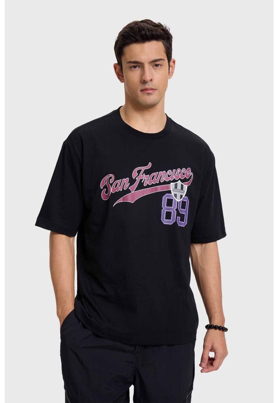 Polera Hombre Print Negro - VI-0