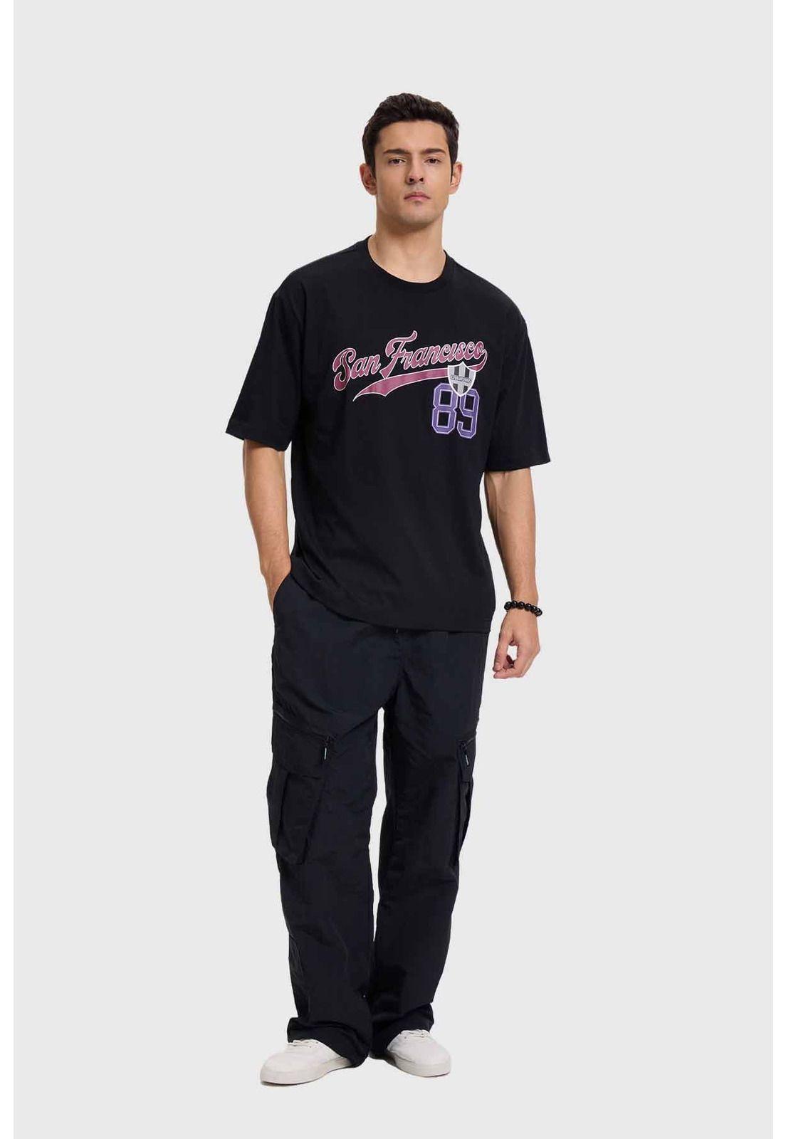 Polera Hombre Print Negro - VI-3