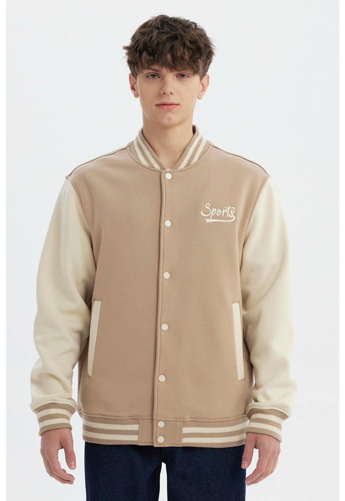 Chaqueta Hombre Slim Juvenil Beige-0
