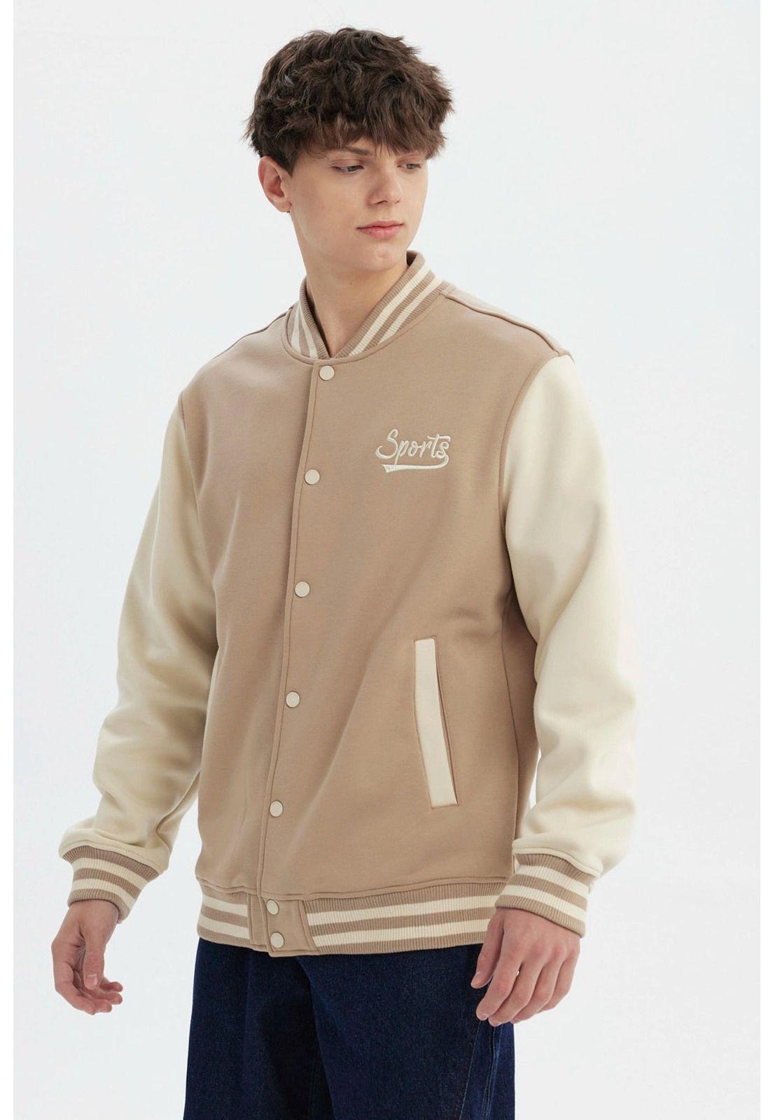 Chaqueta Hombre Slim Juvenil Beige-1