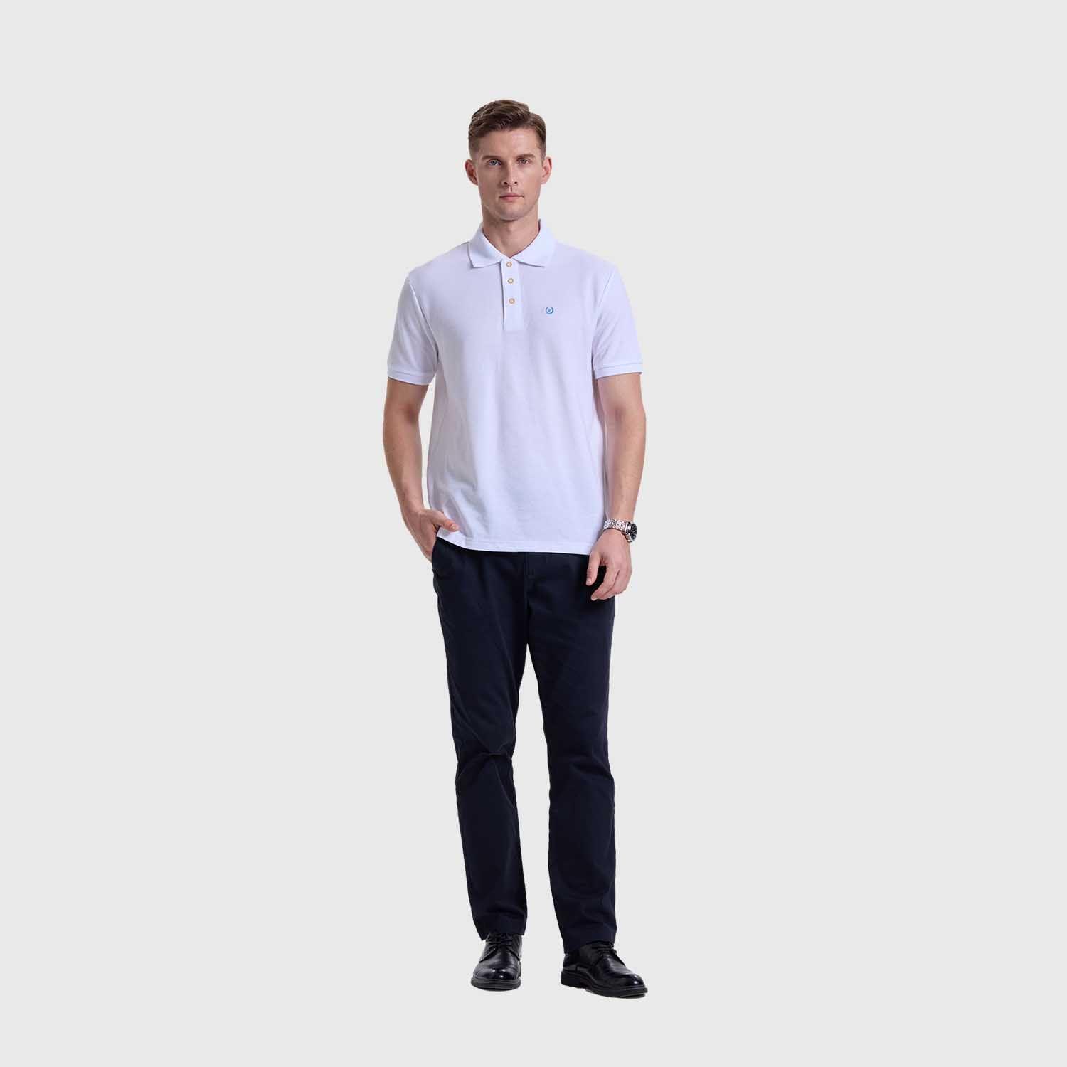 Polera Hombre Pique Lisa Blanco Fashion's Park-3