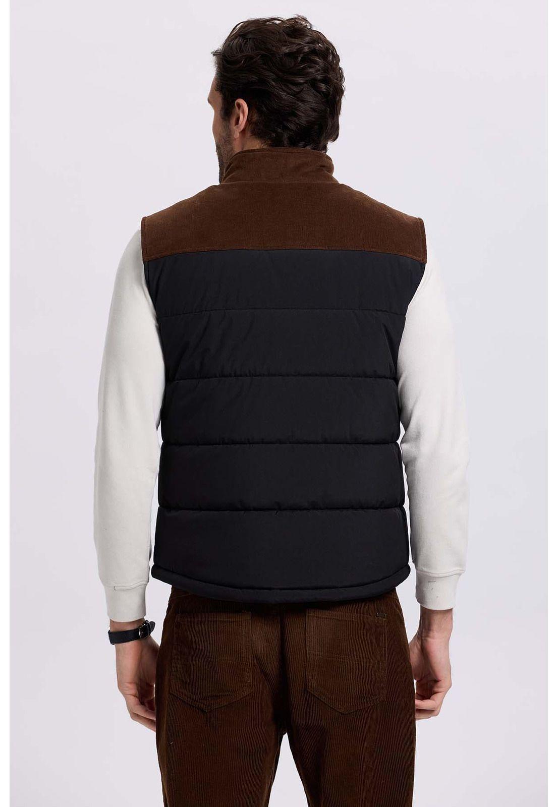 Parka Hombre Hombro Cotelé Negro-2