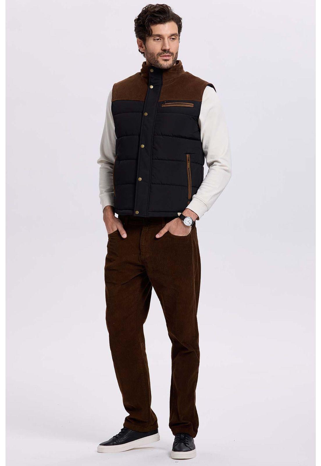 Parka Hombre Hombro Cotelé Negro-3
