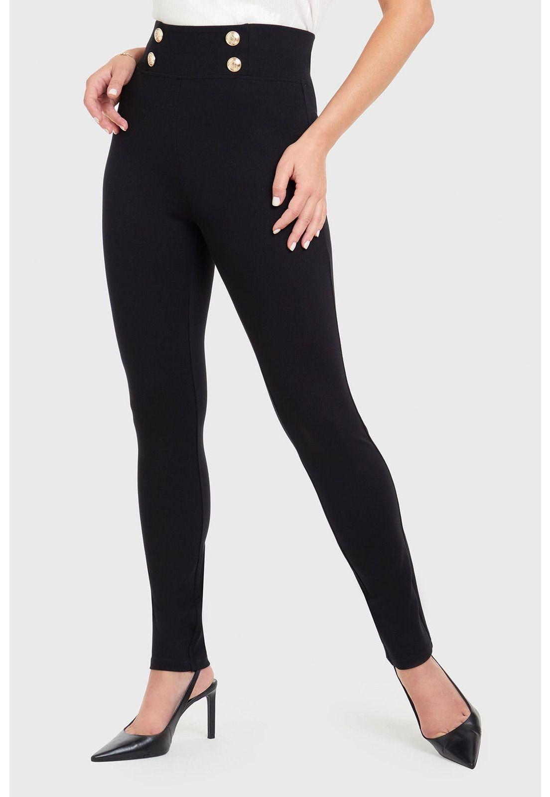 Calza Mujer Tiro Alto Negro-1