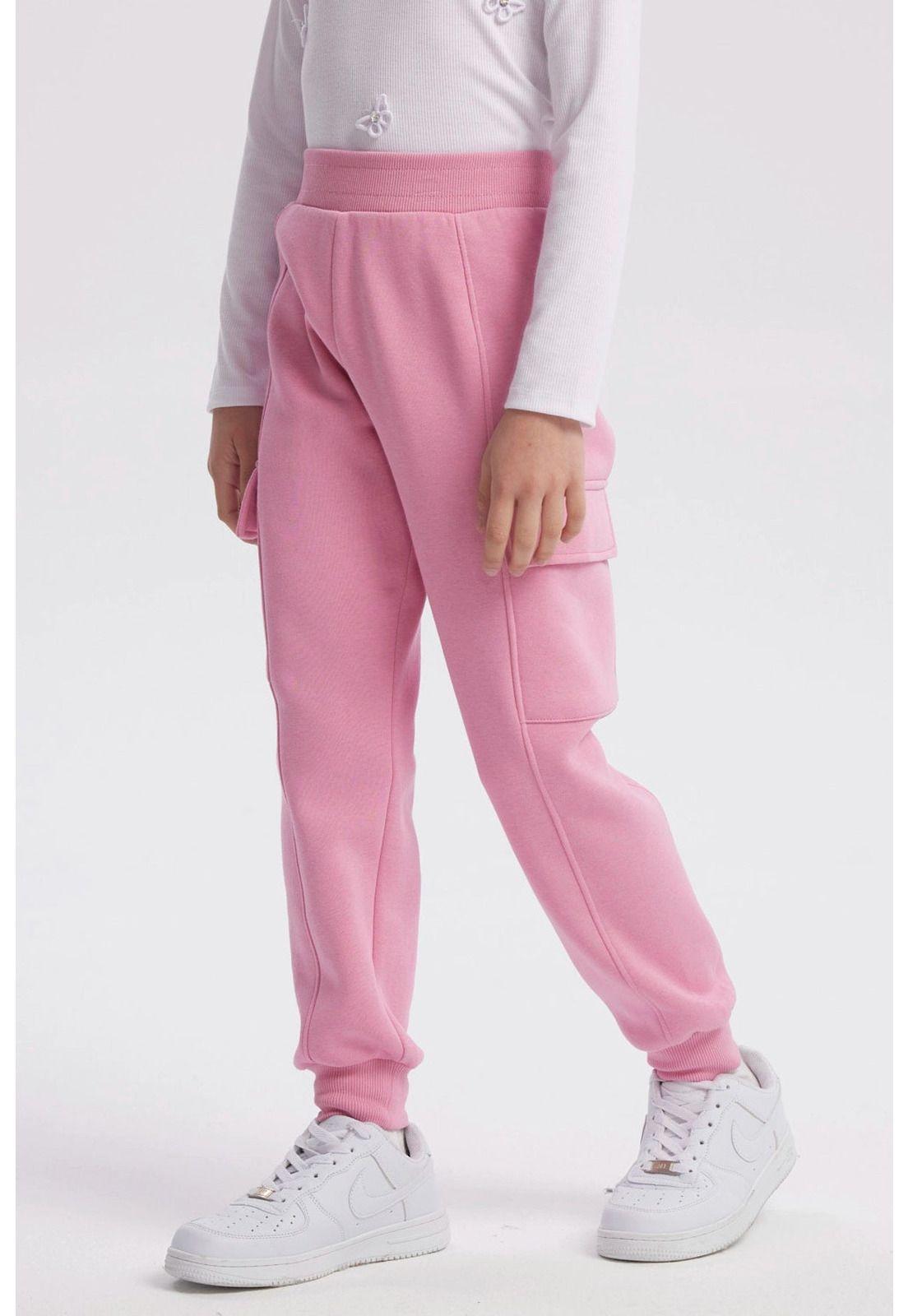 Pantalón Buzo Niña Pitillo Rosado-1