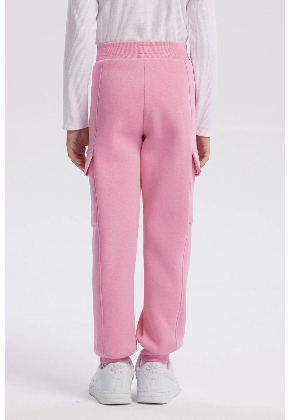 Pantalón Buzo Niña Pitillo Rosado-2