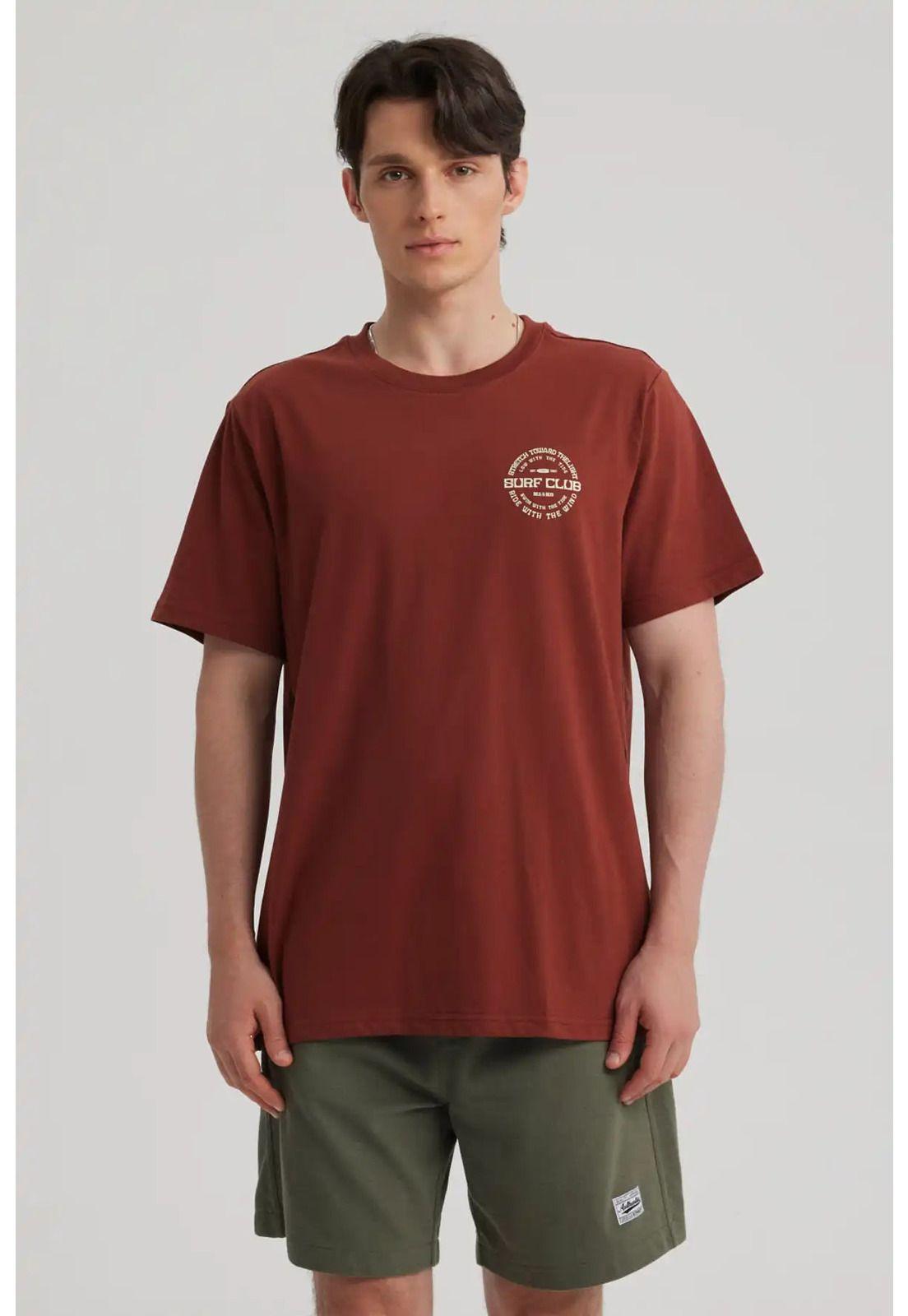 Polera Hombre Doble Print Ocre-0