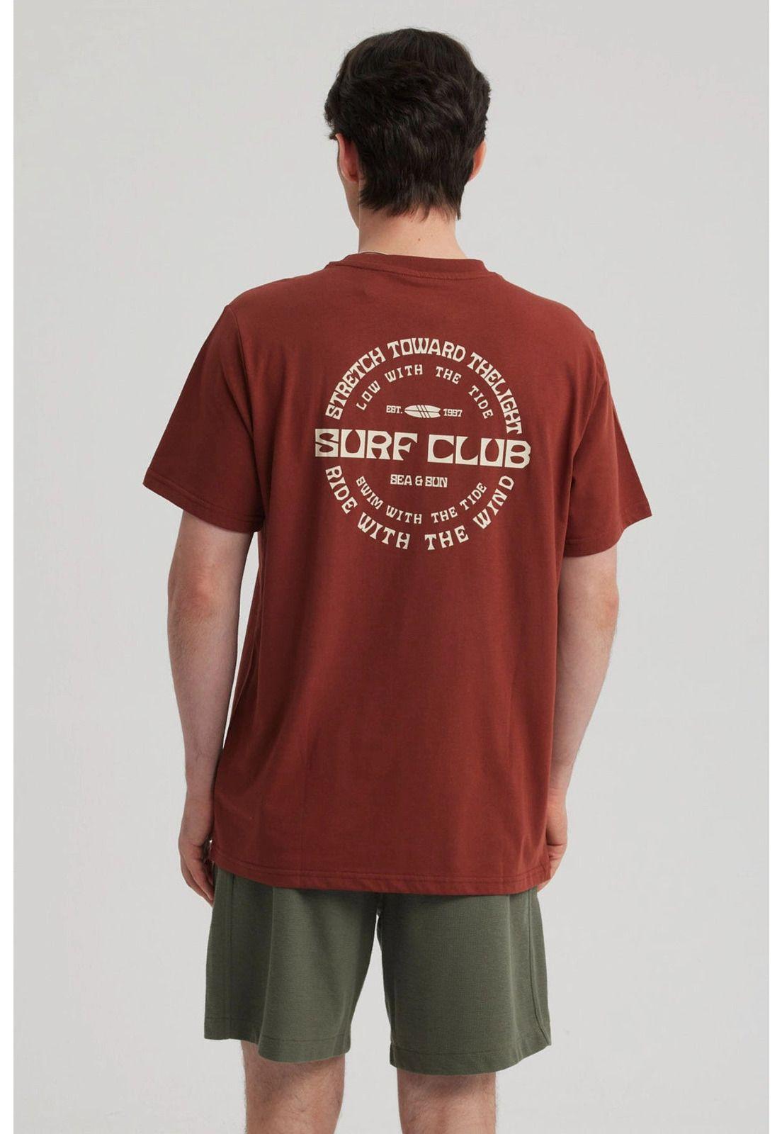 Polera Hombre Doble Print Ocre-2