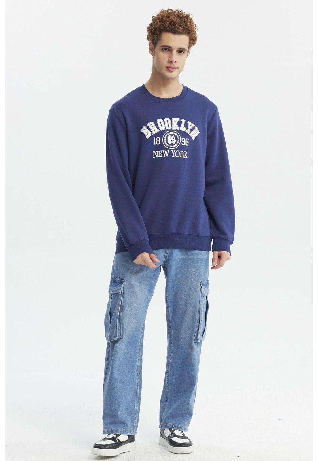 Polerón Hombre Slim Azul-3