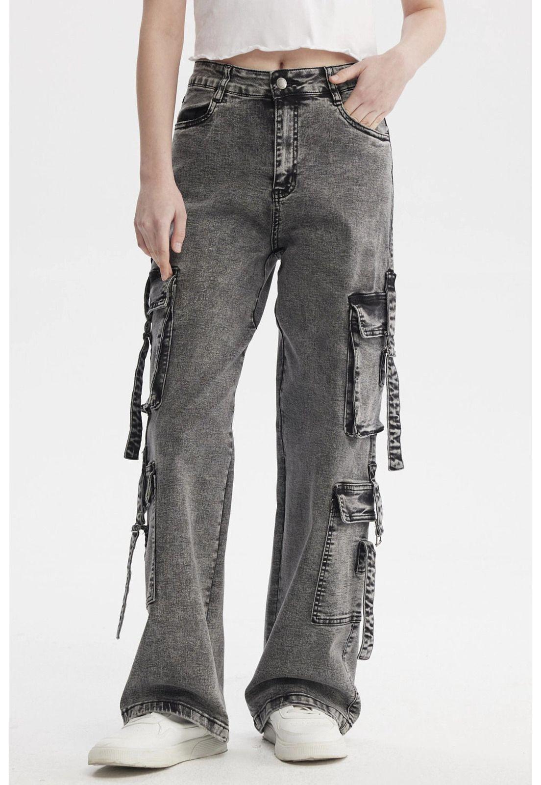 Jeans Mujer Calce Recto Negro - lX-0