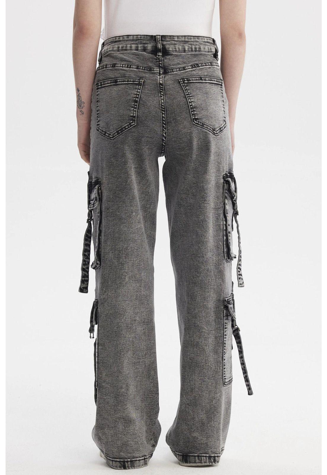 Jeans Mujer Calce Recto Negro - lX-2