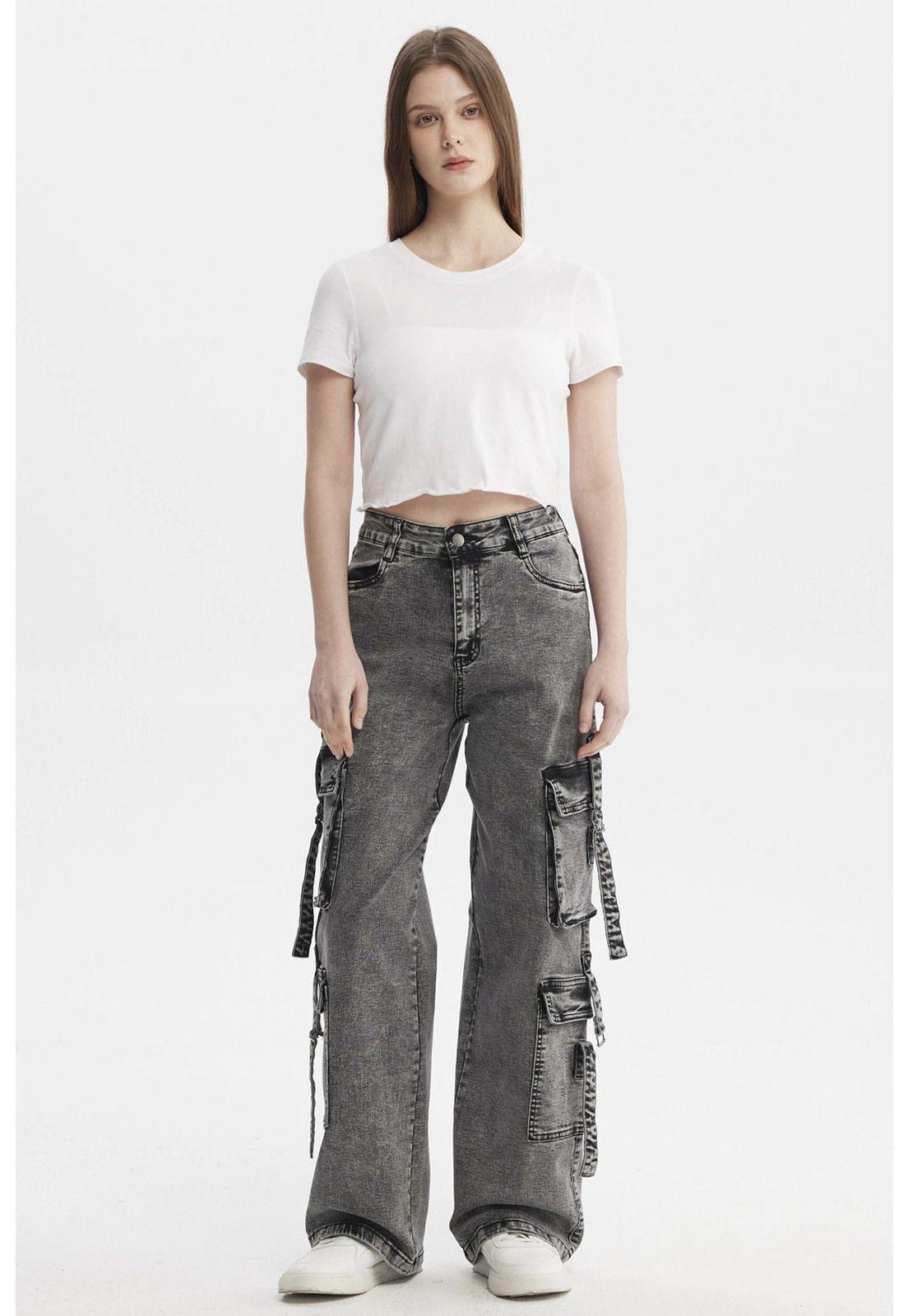 Jeans Mujer Calce Recto Negro - lX-3