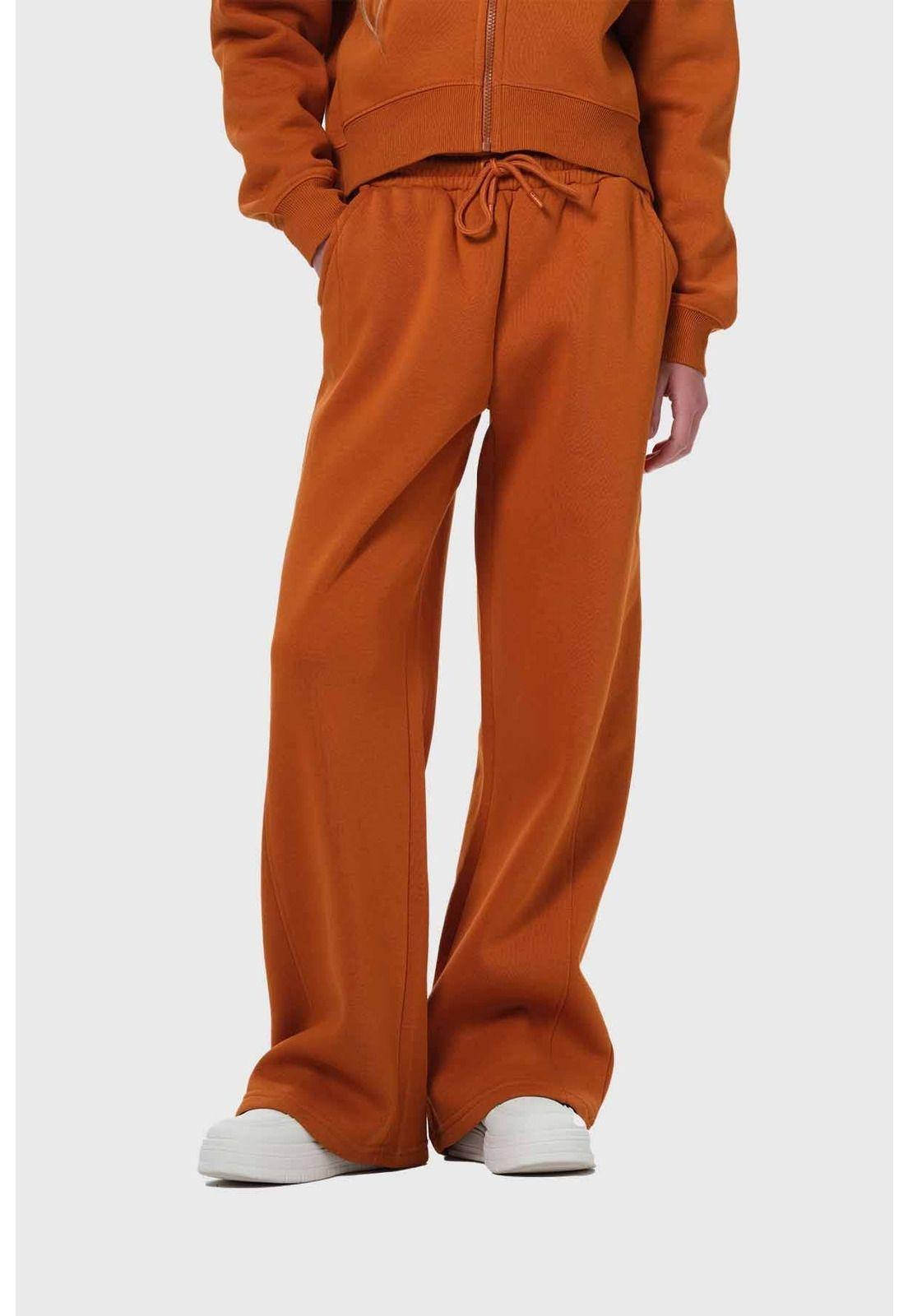 Pantalón Buzo Niña Pierna Ancha Camel-0