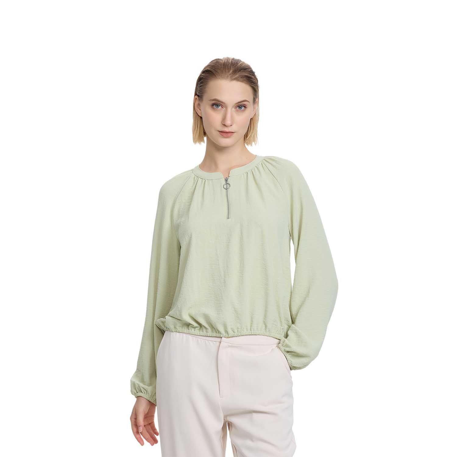 Blusa Mujer Medio Cierre Verde Musgo Claro Fashion's Park-0