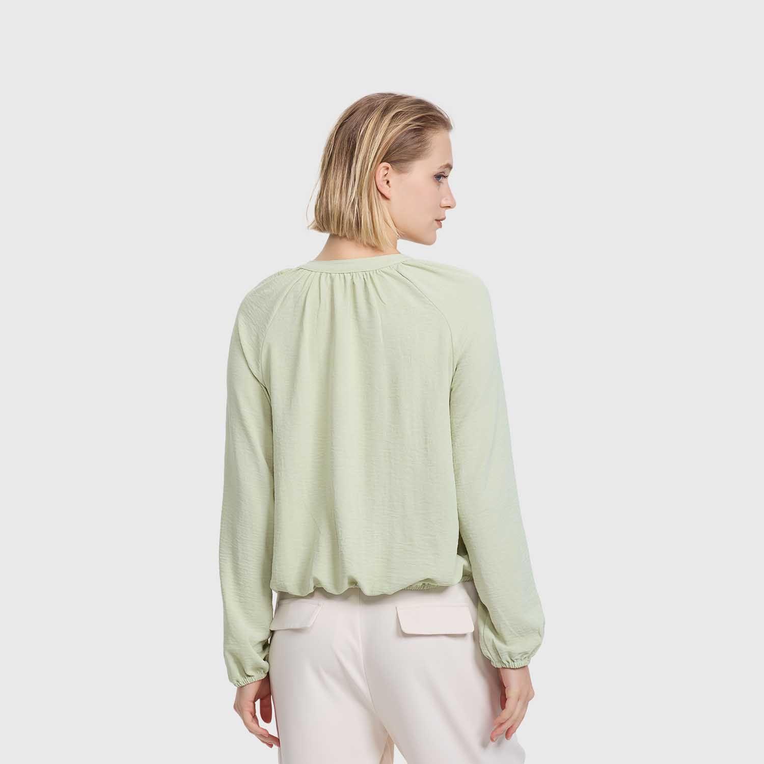 Blusa Mujer Medio Cierre Verde Musgo Claro Fashion's Park-2