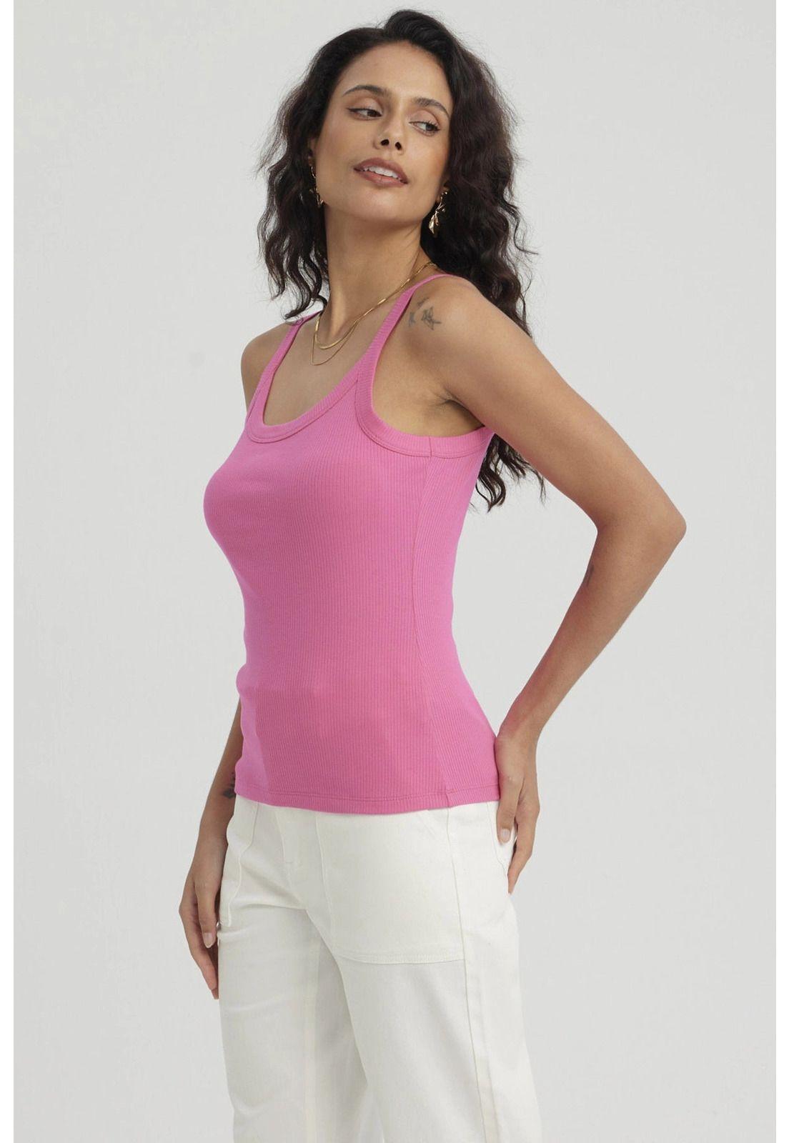 Peto Mujer Rib Pabilo Ancho Fucsia-3