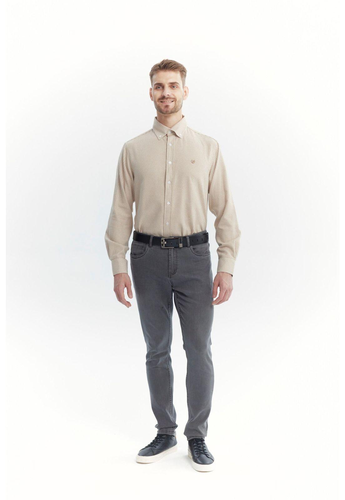 Camisa Hombre Slim Camel-3