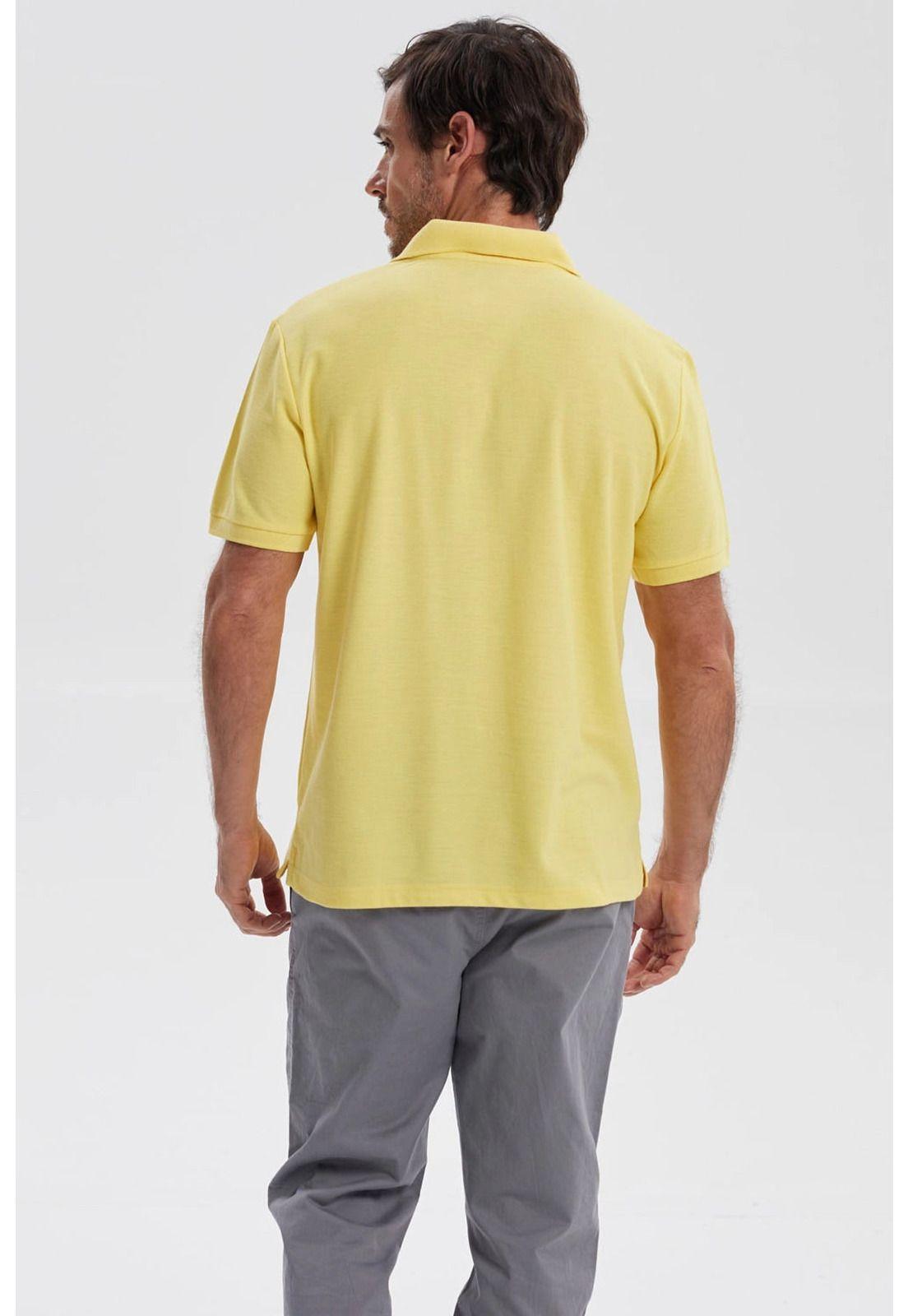 Polera Hombre Piqué Básica Lisa Amarillo-2