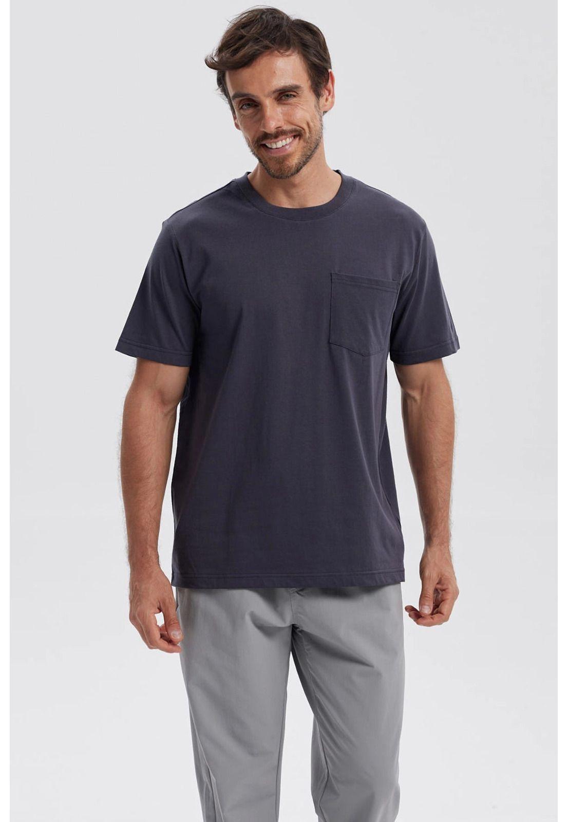 Polera Hombre Básica Con Bolsillo Marengo-0