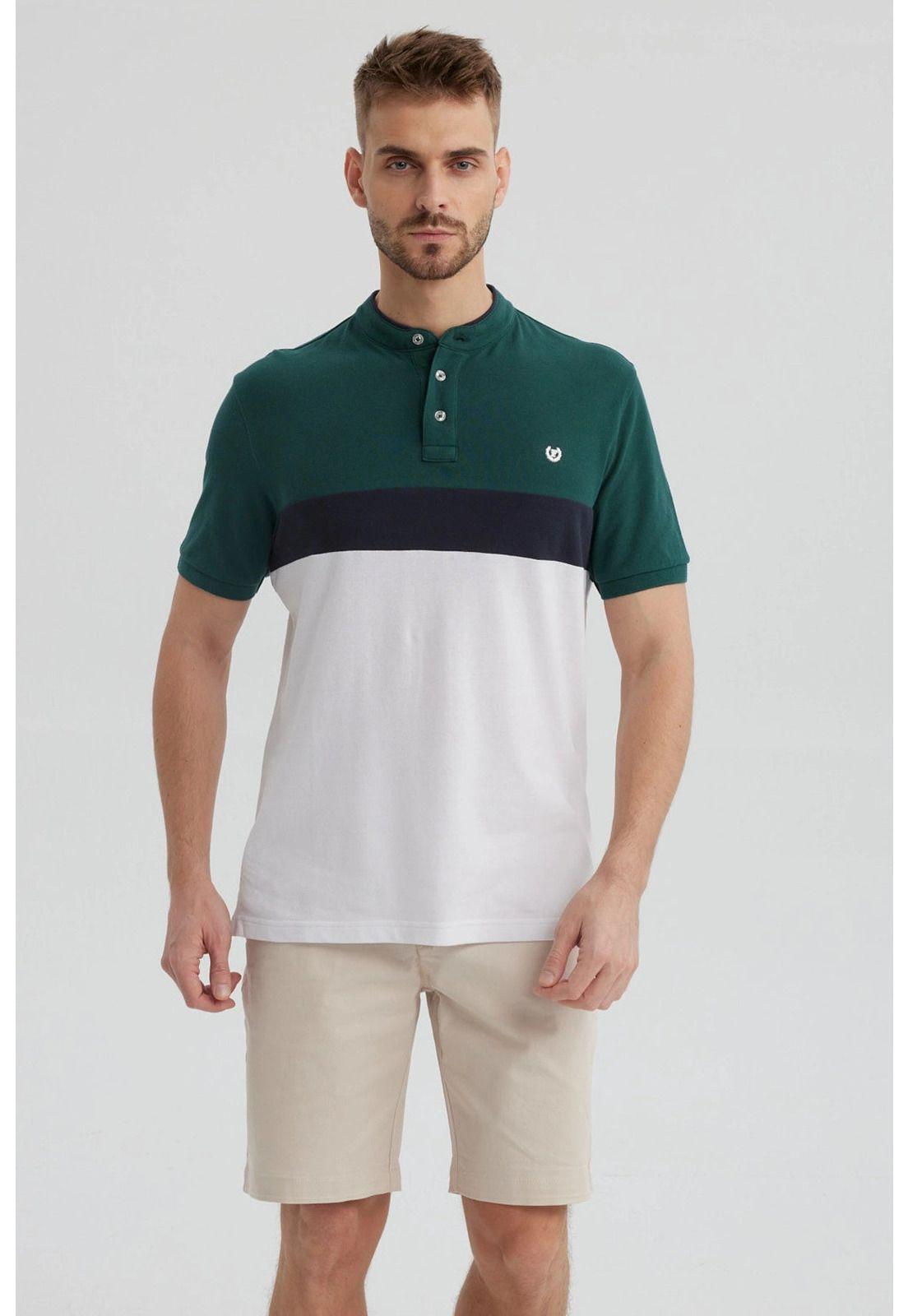 Polera Hombre Franjas Verde-0