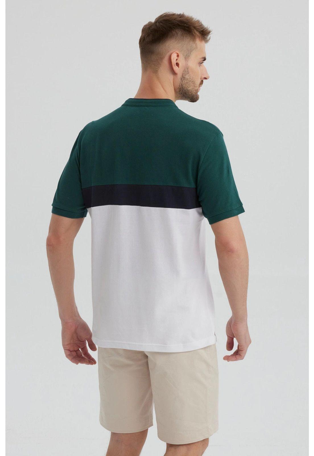 Polera Hombre Franjas Verde-2