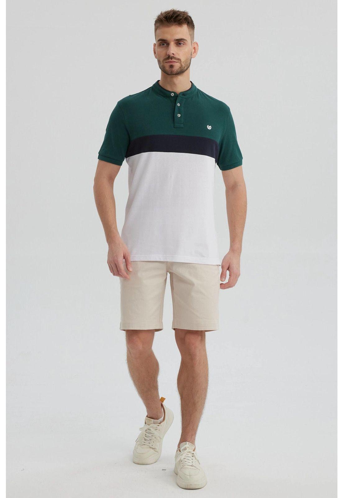 Polera Hombre Franjas Verde-3