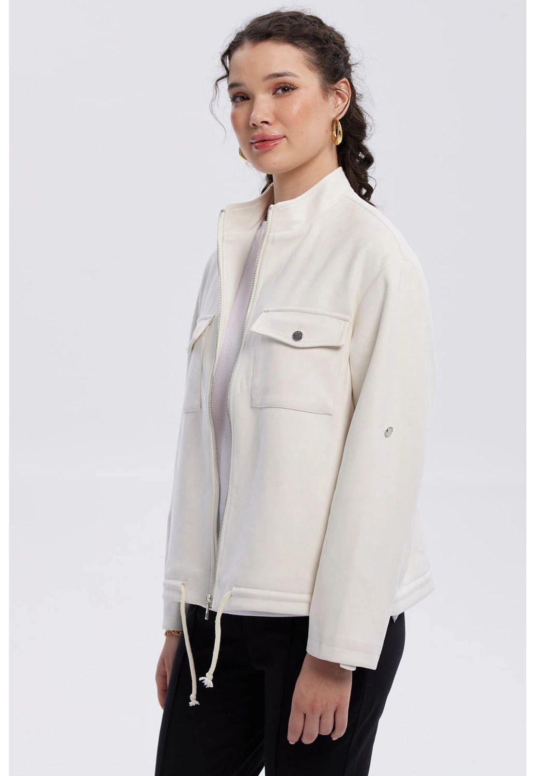 Chaqueta Mujer Gamuza Crema-1