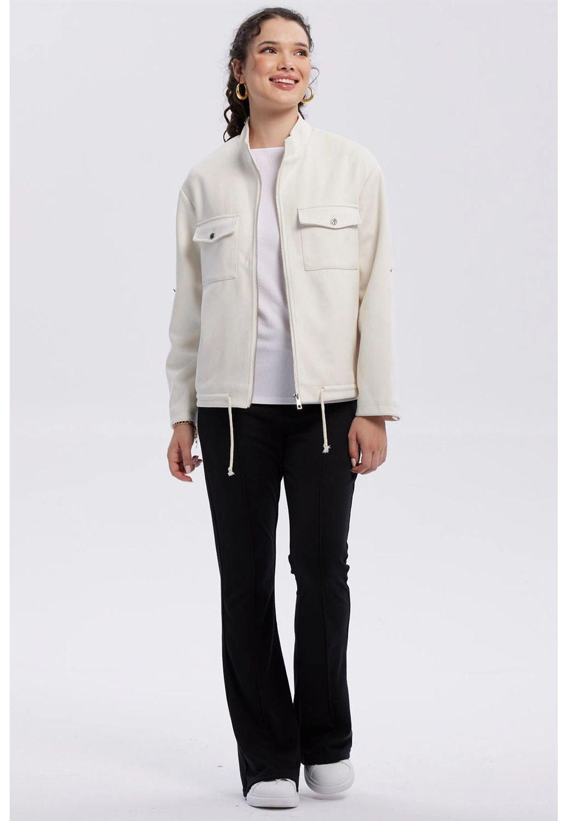 Chaqueta Mujer Gamuza Crema-3