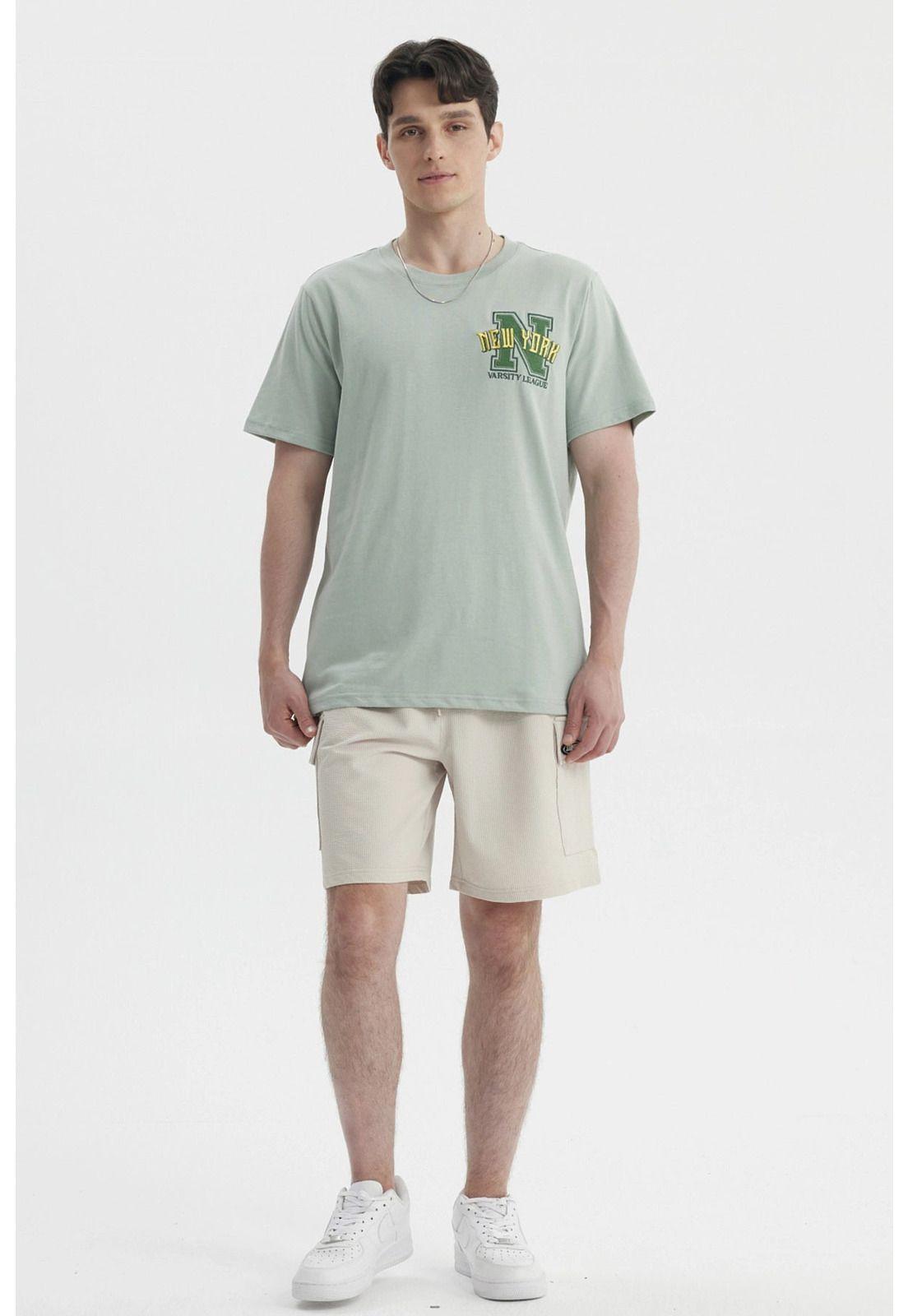 Polera Hombre Oversize Bordado Verde Claro-3