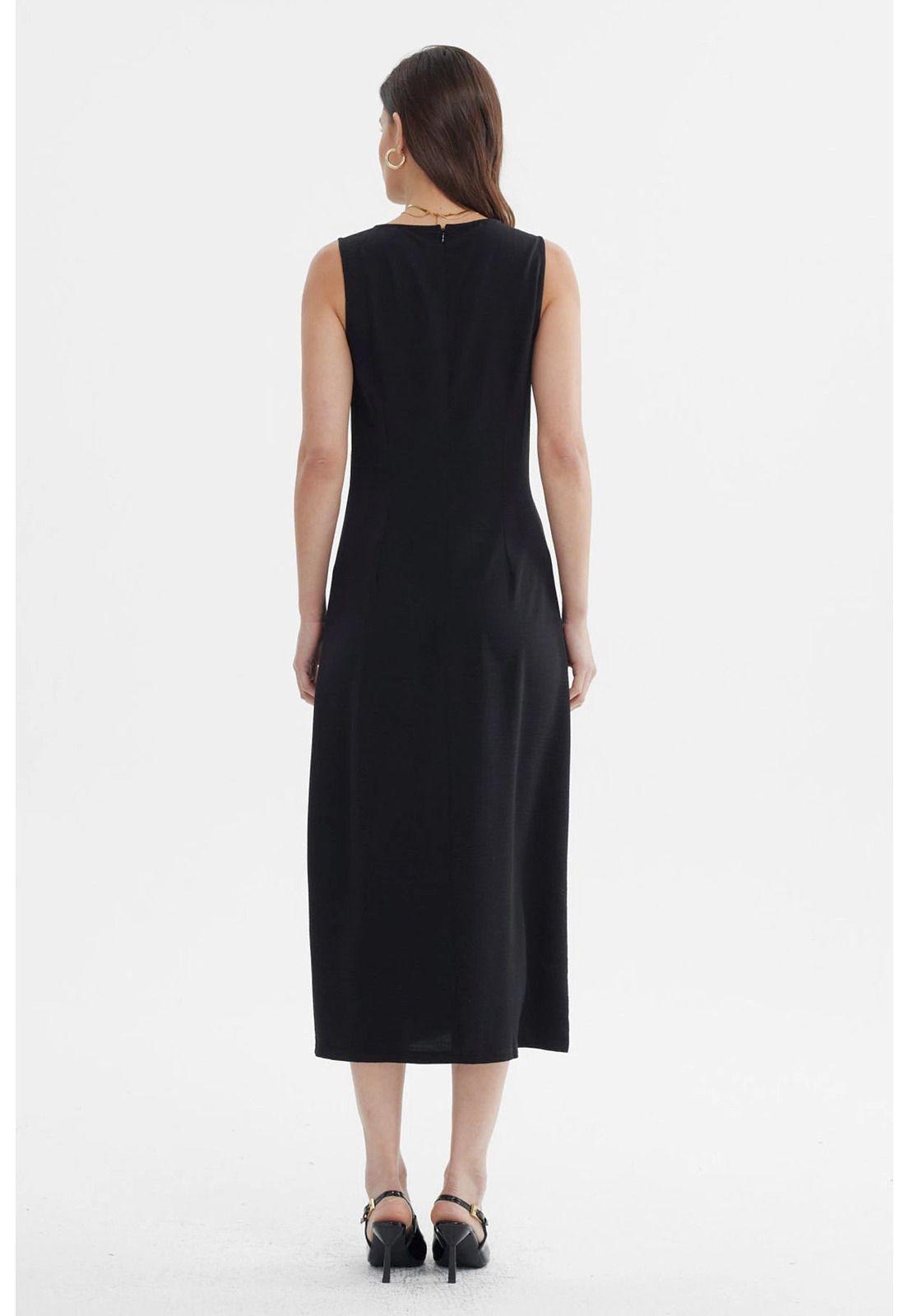 Vestido Mujer Falda Midi Negro-2