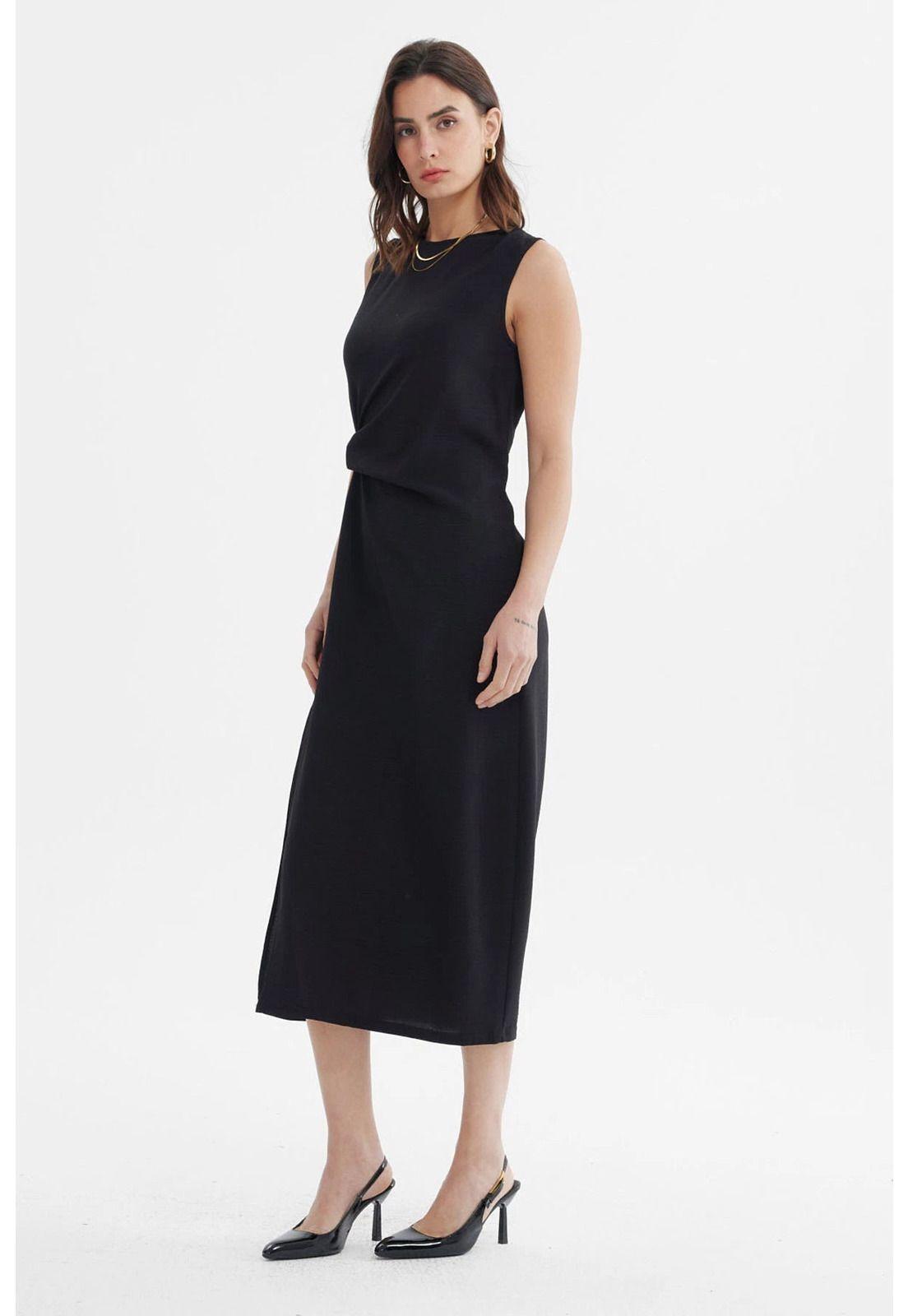 Vestido Mujer Falda Midi Negro-3