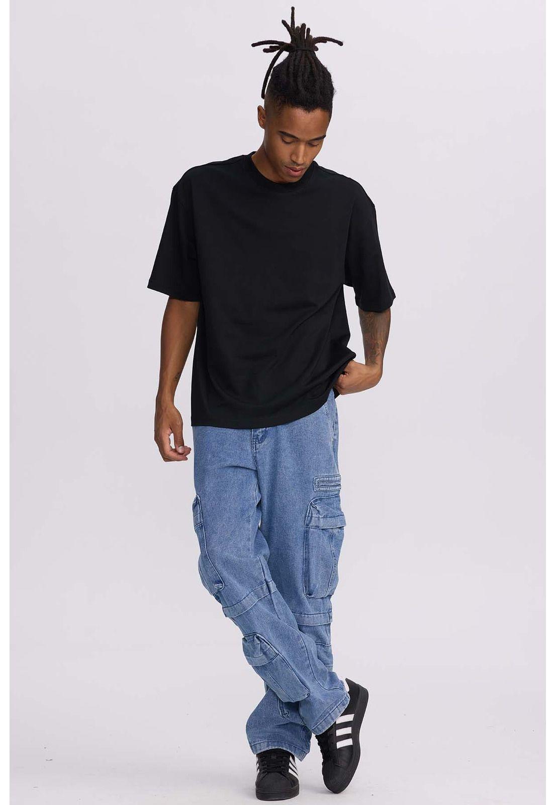 Polera Hombre Loose Fit Negro-3