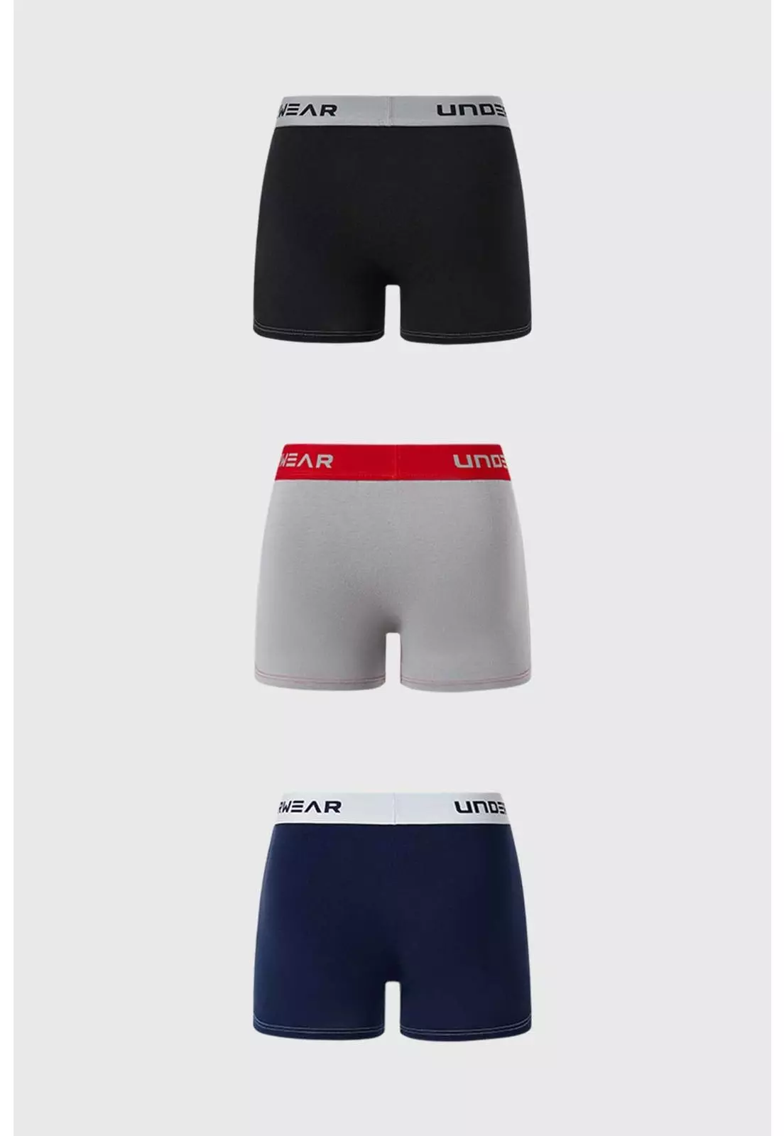 Bóxer Hombre Tripack Corto Gris Oscuro-1